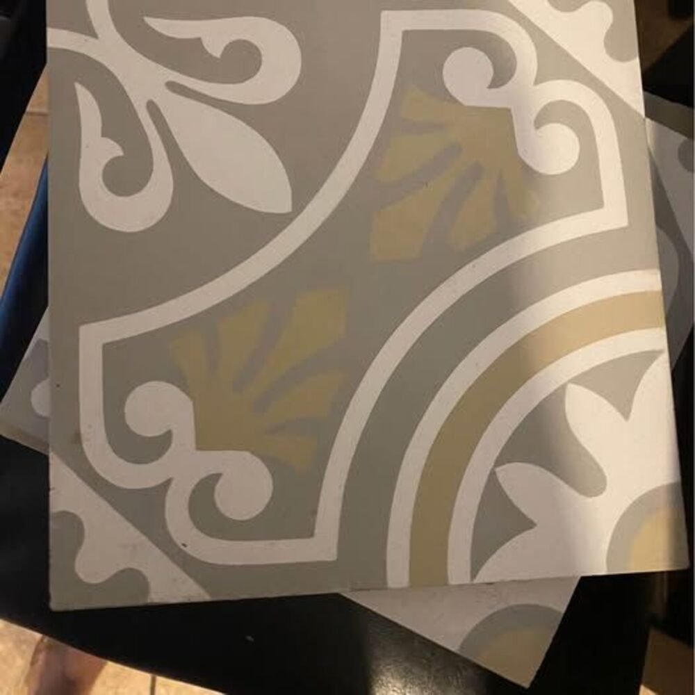 Accent tile yellow and gray color modern